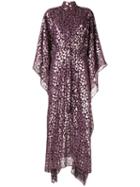 Taller Marmo Foil-print Kaftan Dress - Purple