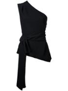 Narciso Rodriguez - One Shoulder Top - Women - Silk/elastodiene/polyamide - 40, Black, Silk/elastodiene/polyamide