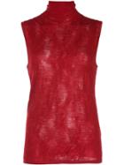 Helmut Lang Turtleneck Knitted Top - Red
