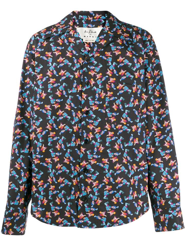 Marni Bruno Bozzetto Print Shirt - Black