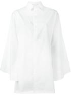Yohji Yamamoto Flared Sleeve Shirt, Women's, Size: 2, White, Cotton