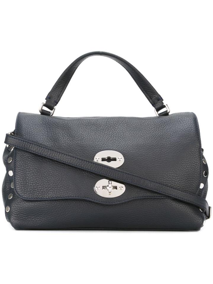 Zanellato Medium 'postina' Satchel, Blue, Calf Leather