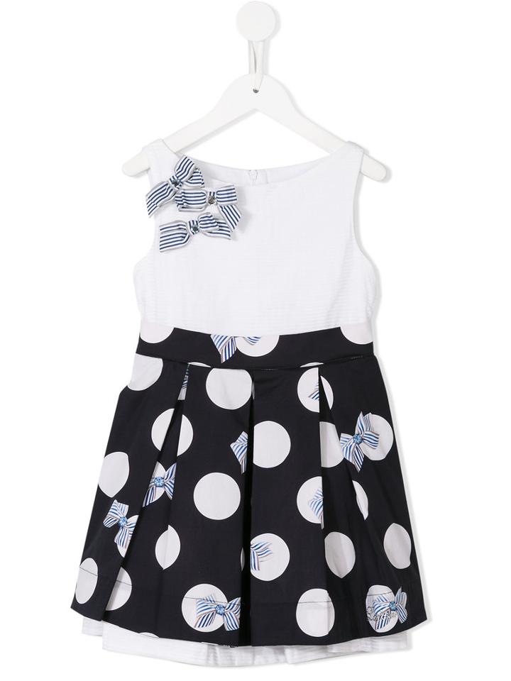 Lapin House Polka Dots Pleated Dress, Toddler Girl's, Size: 4 Yrs, Blue