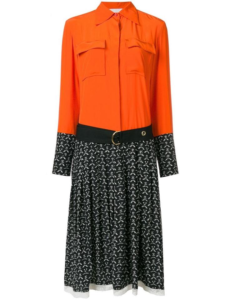 Chloé Pleated Shirt Dress - Orange