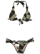 Adriana Degreas Triangle Top Bikini Set - Green