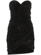 Alexandre Vauthier Ruche Detail Bustier Mini Dress - Black