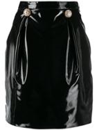 Versace Faux Leather Mini Skirt - Black