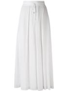 Lorena Antoniazzi - Pleated Cropped Trousers - Women - Cotton/spandex/elastane/viscose - 38, White, Cotton/spandex/elastane/viscose