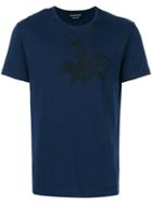 Alexander Mcqueen Floral Skull Embroidered T-shirt - Blue