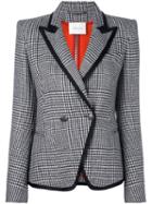 Pierre Balmain Houndstooth Pattern Blazer, Women's, Size: 48, Black, Cotton/acrylic/wool