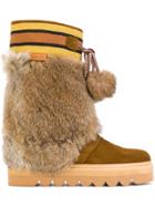 See By Chloé Pom-pom Moon Boots - Brown