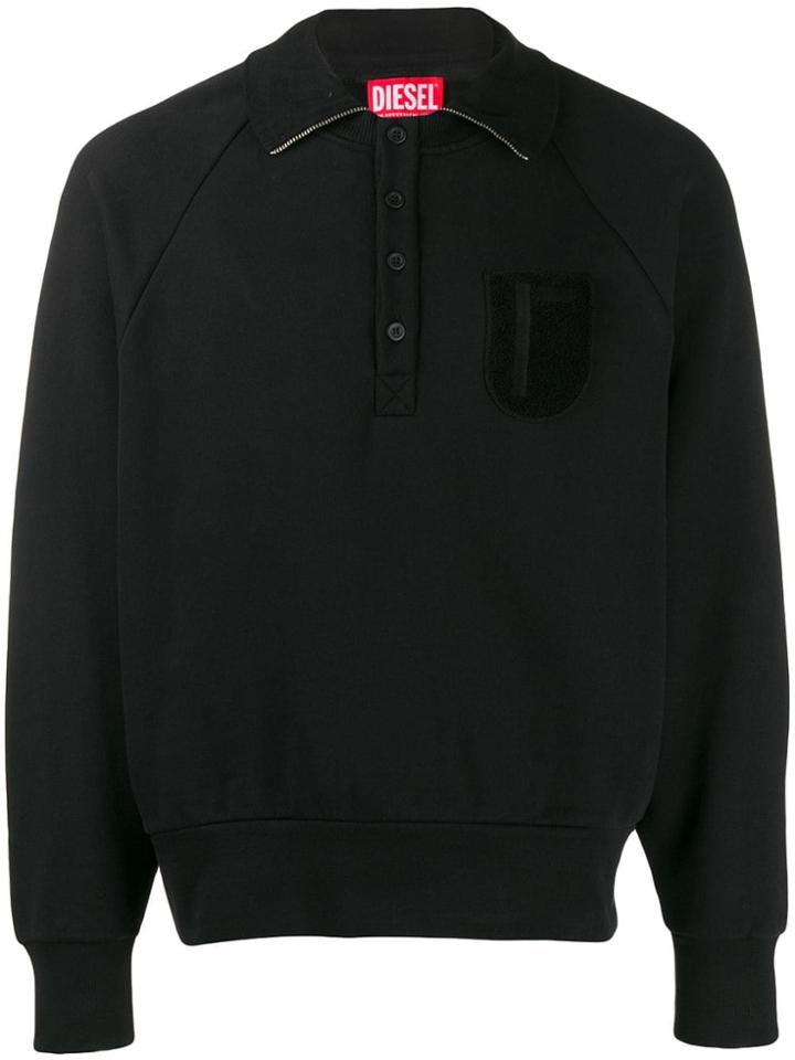Diesel Red Tag Basic Polo Jumper - Black