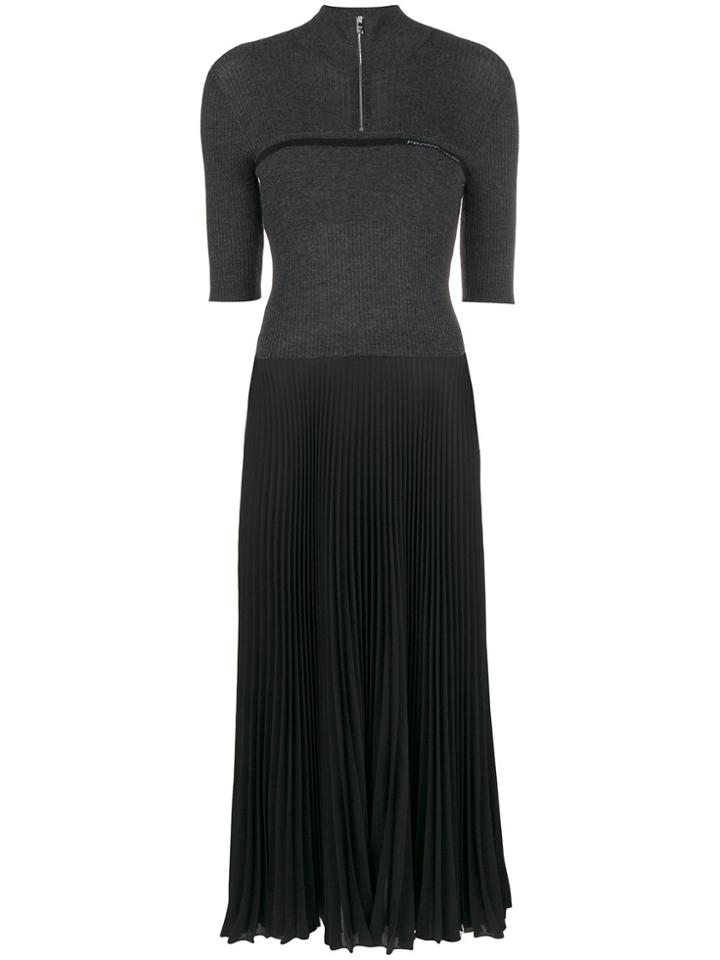 Prada Bi-material Short Sleeve Dress - Grey