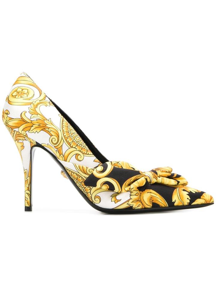 Versace Barocco Print Sash Pumps - Gold