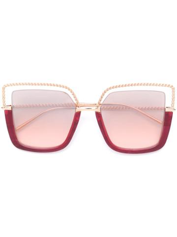 Boucheron Eyewear Oversized Square Frame Sunglasses - Red