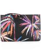 Emilio Pucci Palm Tree Print Clutch, Women's, Black, Calf Leather/polyester/polyurethane