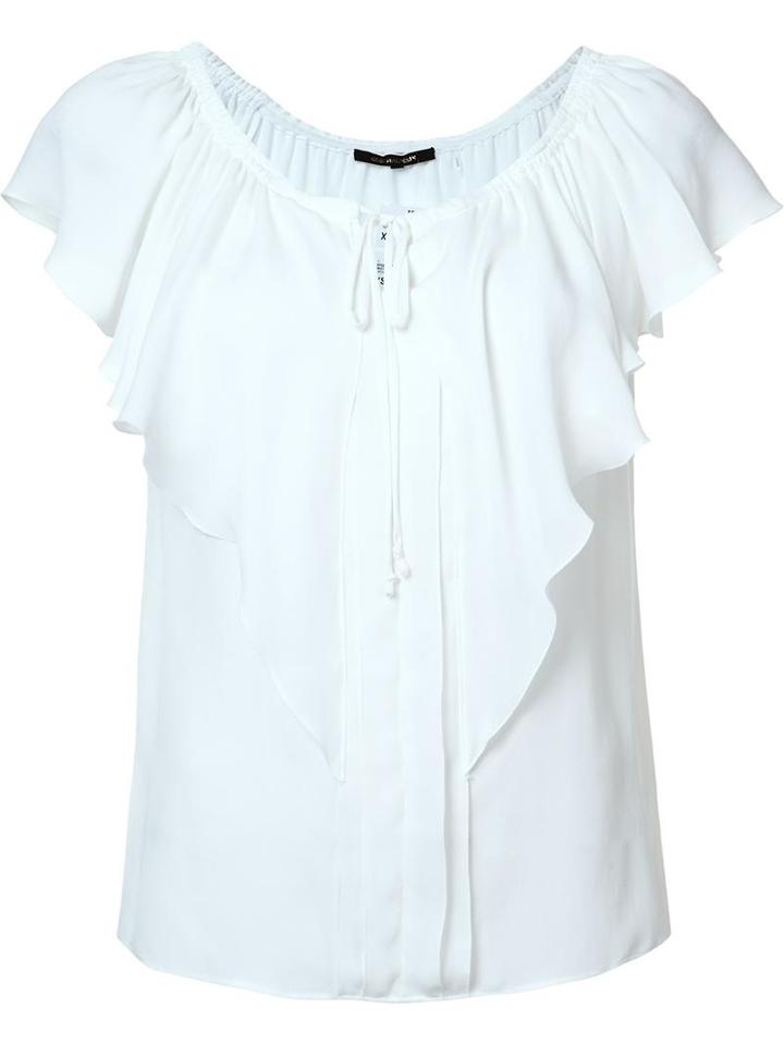 Kobi Halperin Ruffle Blouse, Women's, Size: Small, White, Silk