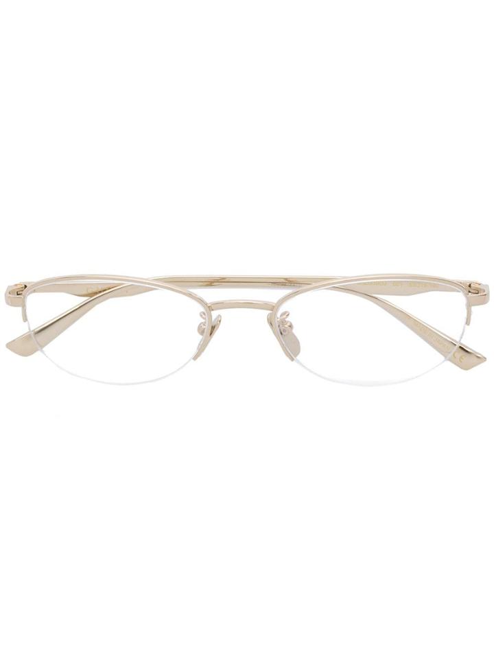 Gucci Eyewear Oval Frame Glasses - Gold
