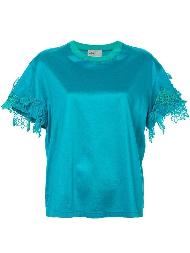 Kolor Lace Sleeve Top - Green