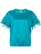 Kolor Lace Sleeve Top - Green