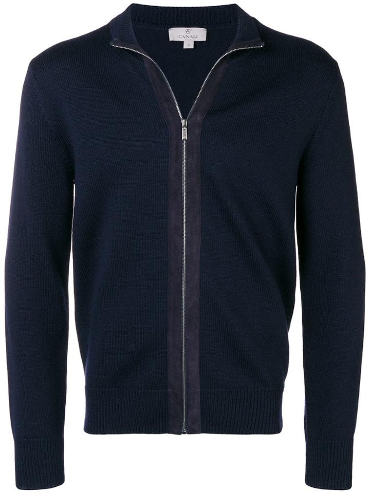 Canali Zipped Cardigan - Blue