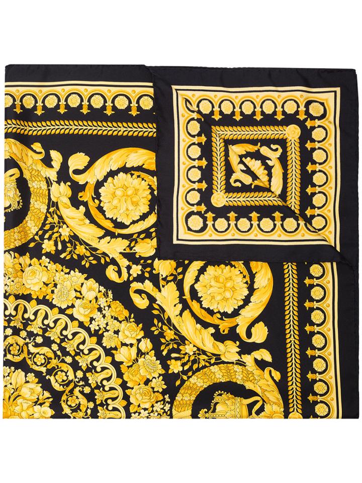 Versace Silk Foulard Signature Scarf - Black