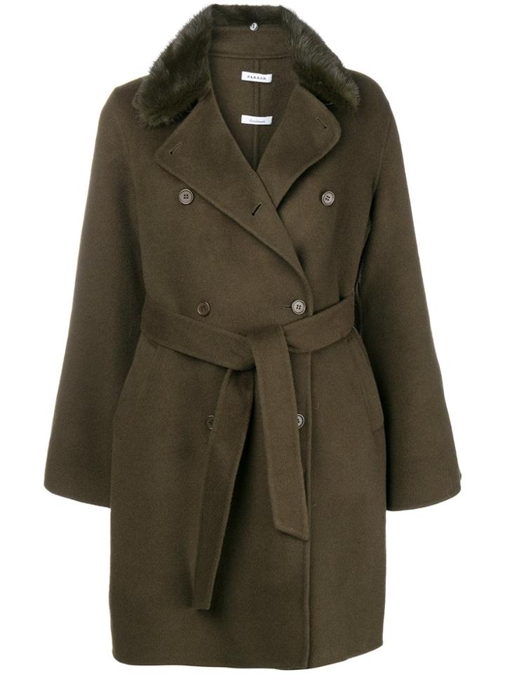 P.a.r.o.s.h. Belted Double Breasted Coat - Green