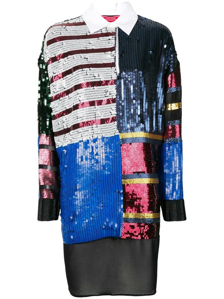 Hilfiger Collection Sequin Embellished Shirt Dress - Blue