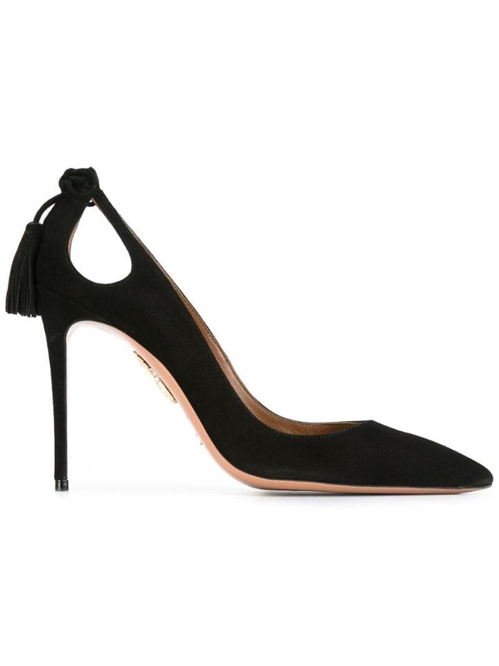 Aquazzura Black Forever Marilyn 113 Suede Pumps