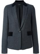 Joseph Glencheck Tweed Blazer, Women's, Size: 42, Grey, Cotton/spandex/elastane/viscose/lambs Wool