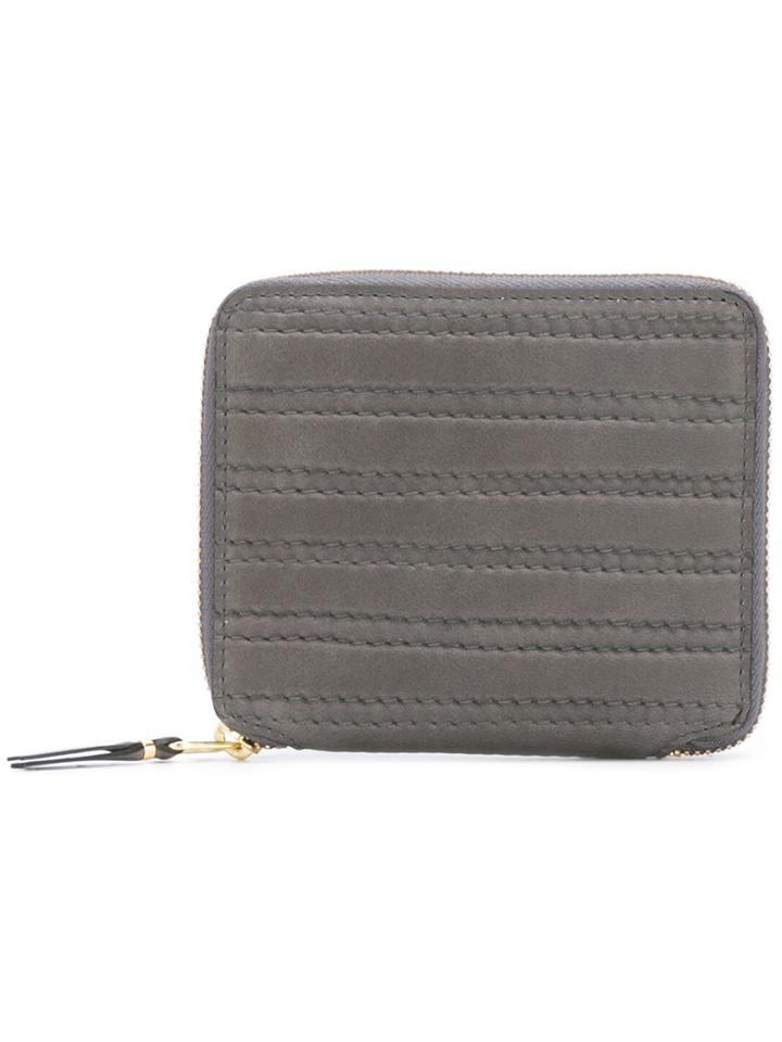 Comme Des Garçons Wallet Embossed Stitch Wallet - Grey
