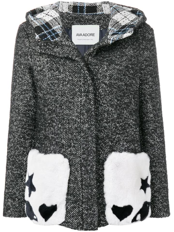 Ava Adore Hooded Fur Pockets Coat - Grey