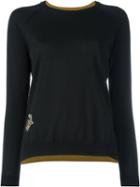 Etro Embroidered Flower Jumper, Women's, Size: 40, Black, Merino