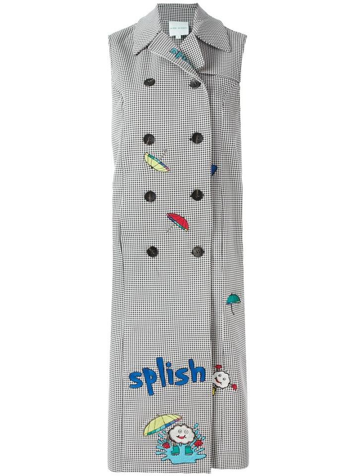 Mira Mikati 'splash' Sleeveless Coat, Women's, Size: 38, White, Cotton/polyester/spandex/elastane