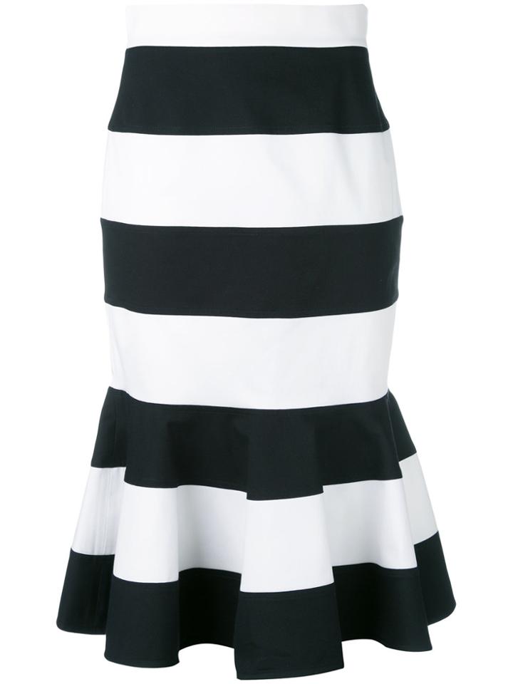 Dolce & Gabbana Striped Peplum Skirt - White