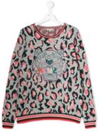 Kenzo Kids Teen Tiger Embroidery Jumper - Grey