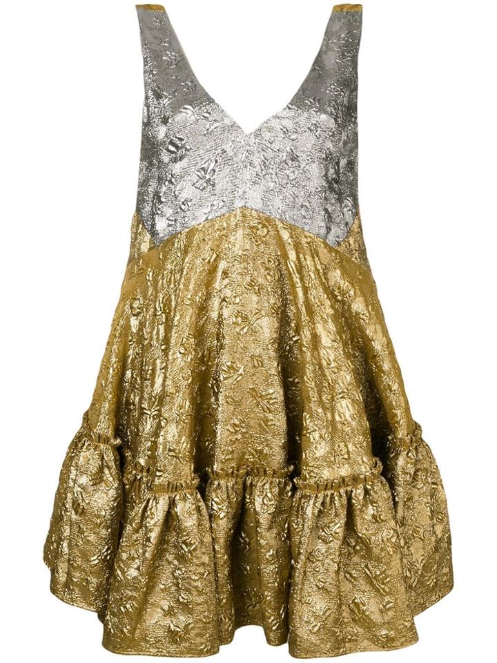 No21 Flared Sleeveless Dress - Gold