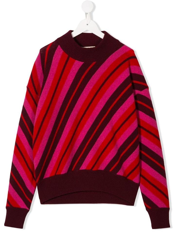 Marni Kids Teen Striped Jumper - Red