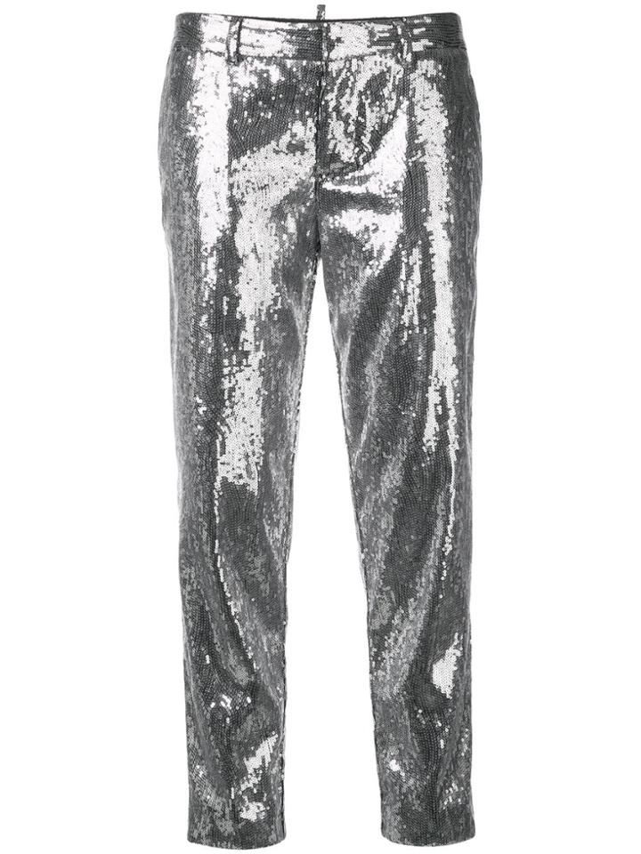 Dsquared2 Sequin Skinny Trousers - Silver