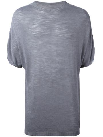 Onebyme Knit T-shirt, Men's, Size: 3, Grey, Linen/flax/viscose