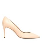 Casadei Pointed Toe Pumps, Women's, Size: 38.5, Nude/neutrals, Leather