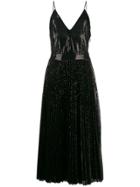 Msgm Sequin Pleated Maxi Dress - Black