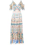Temperley London Printed Cold Shoulder Maxi Dress - Nude & Neutrals