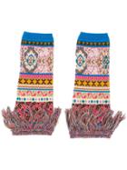 Etro Intarsia Knit Fingerless Gloves - Pink