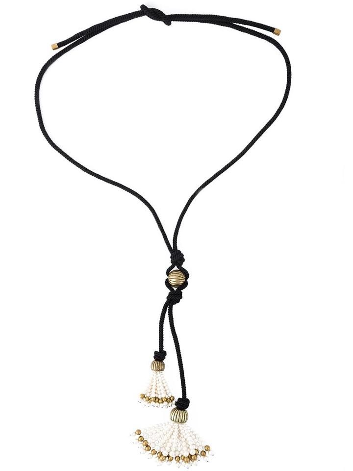 Lanvin Tie Tassel Necklace, Women's, Black