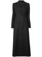 Josh Goot - Striped Tailored Coat - Women - Viscose/wool - Xs, Blue, Viscose/wool