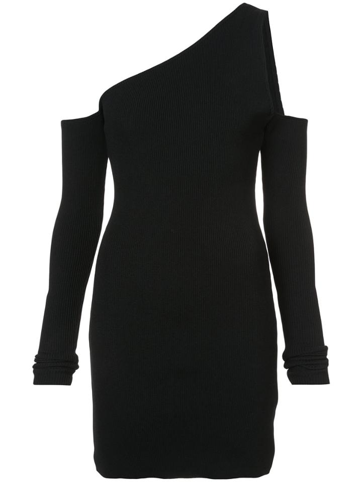 Amiri One Shoulder Fitted Dress - Black