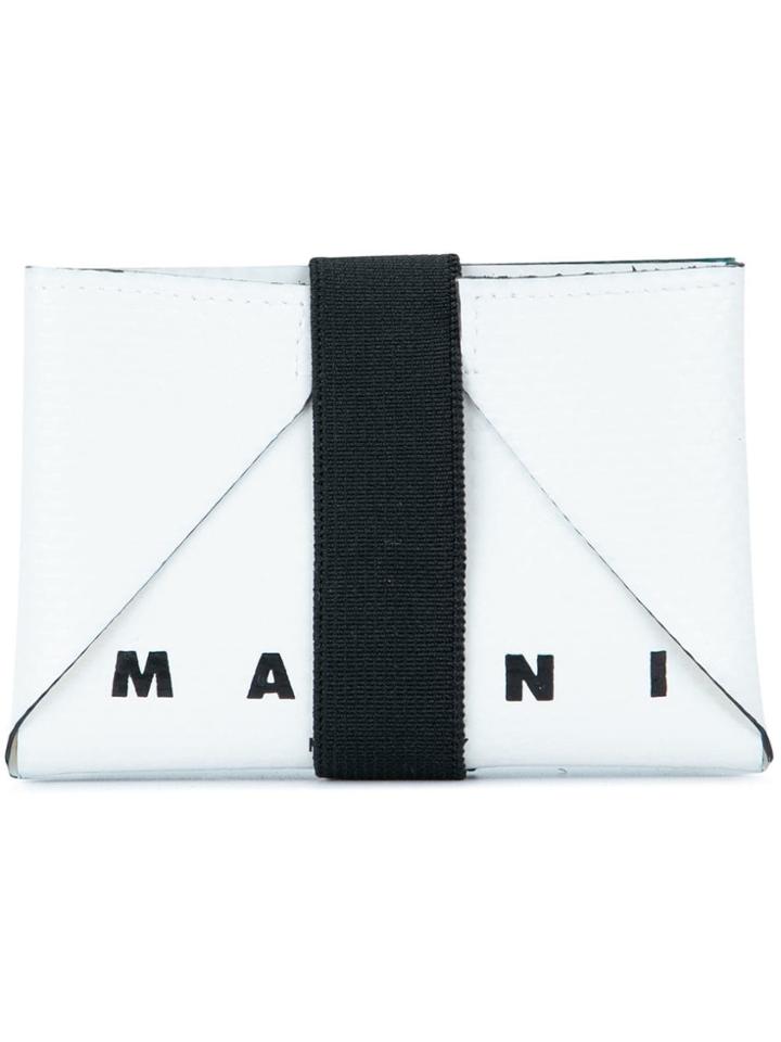 Marni Elasticated Band Cardholder - White