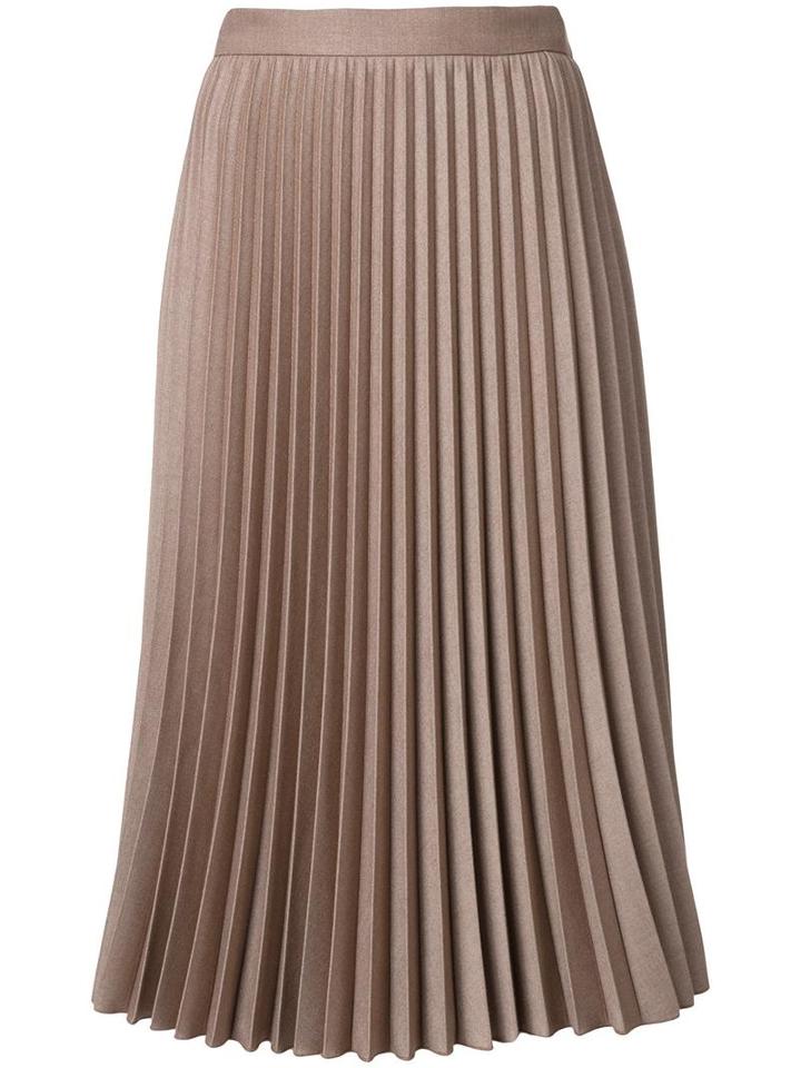 Roberto Collina Pleated Skirt, Women's, Size: Medium, Brown, Polyester/spandex/elastane/viscose