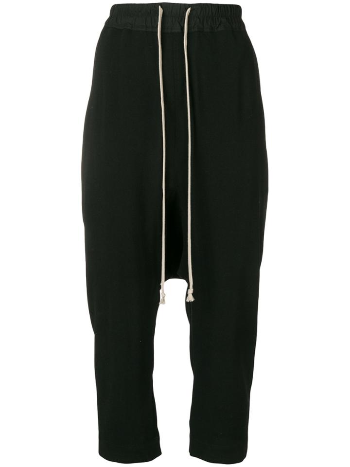 Rick Owens Cropped Track Pants - Black
